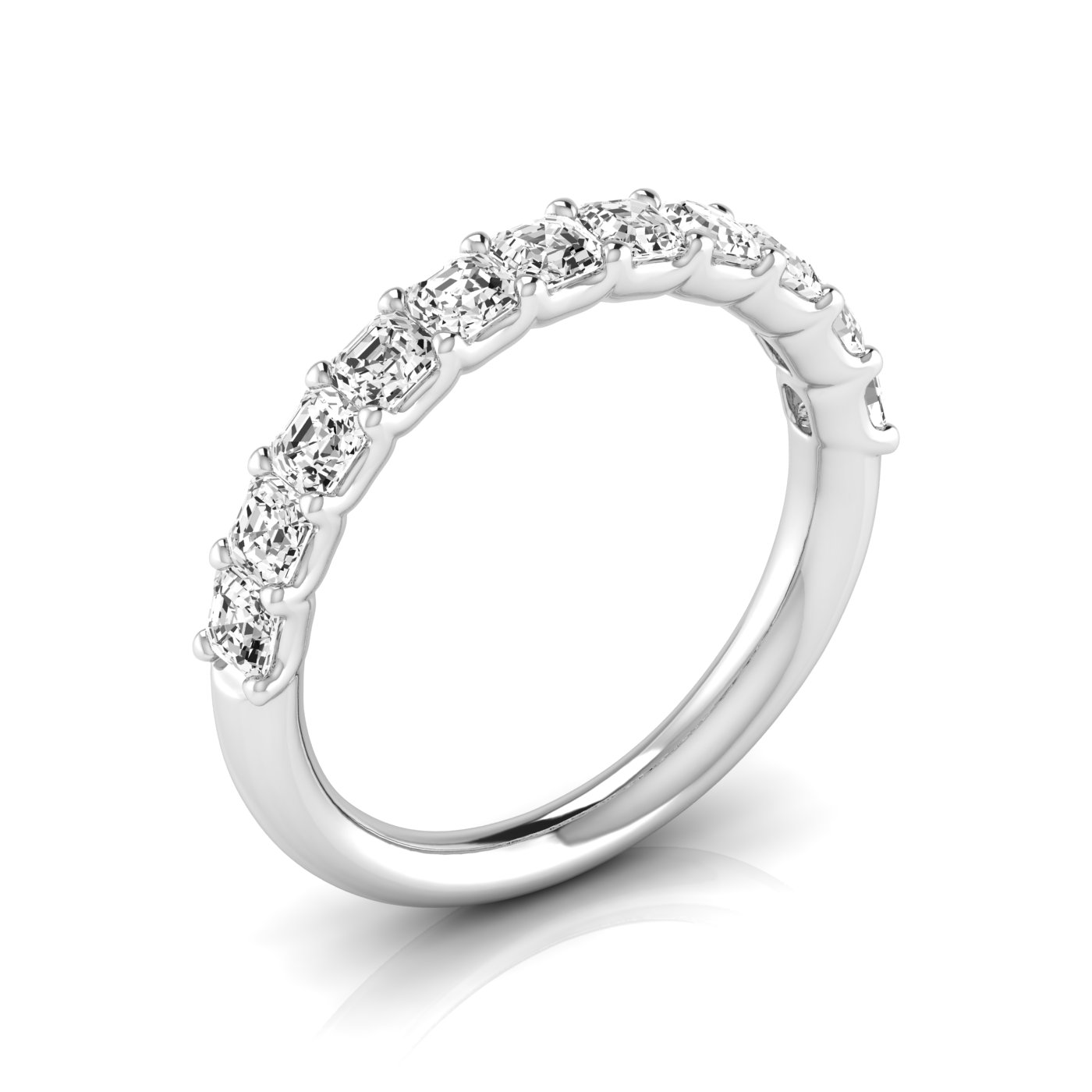 1/2 Spread Asscher Diamond Wedding Band