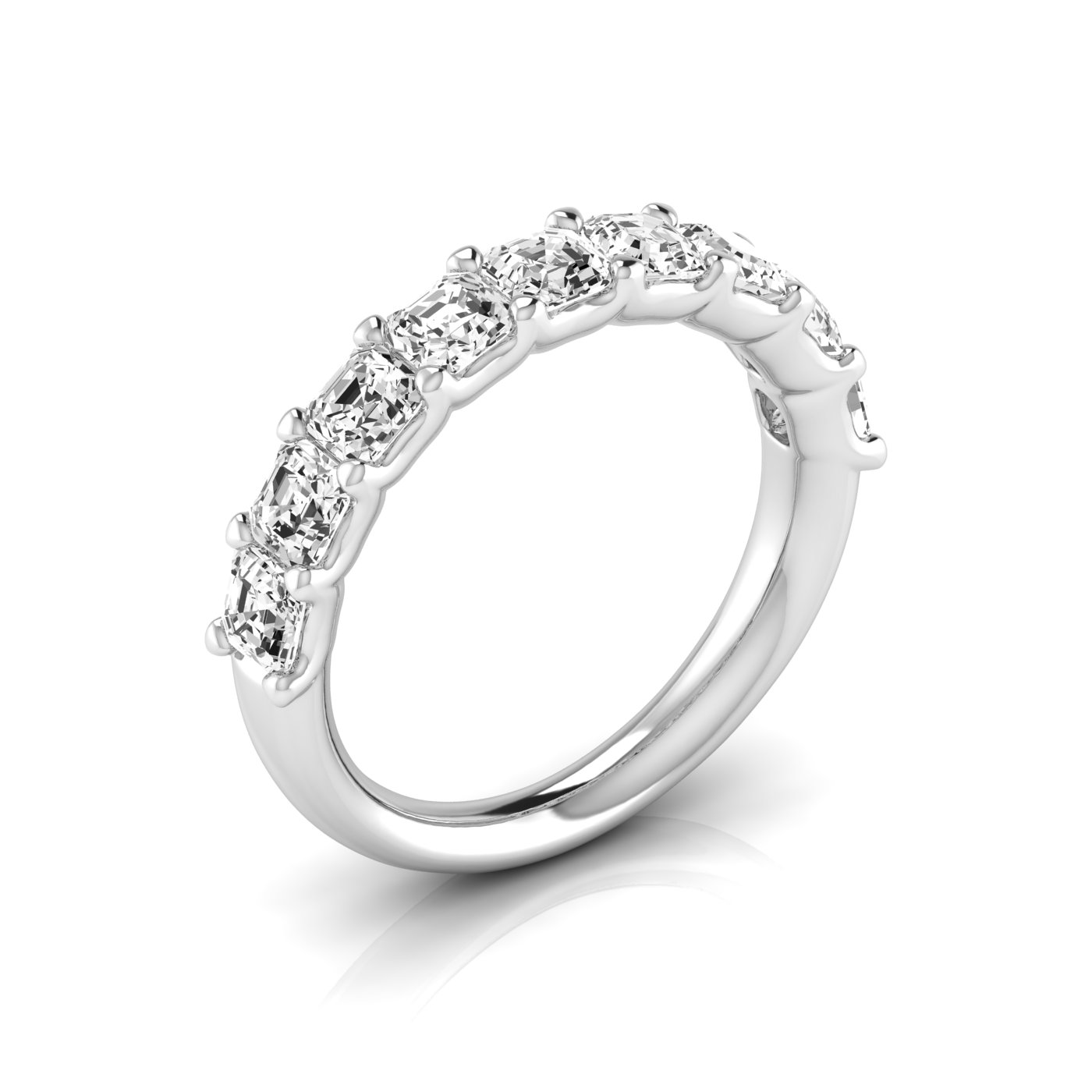 1/2 Spread Asscher Diamond Wedding Band