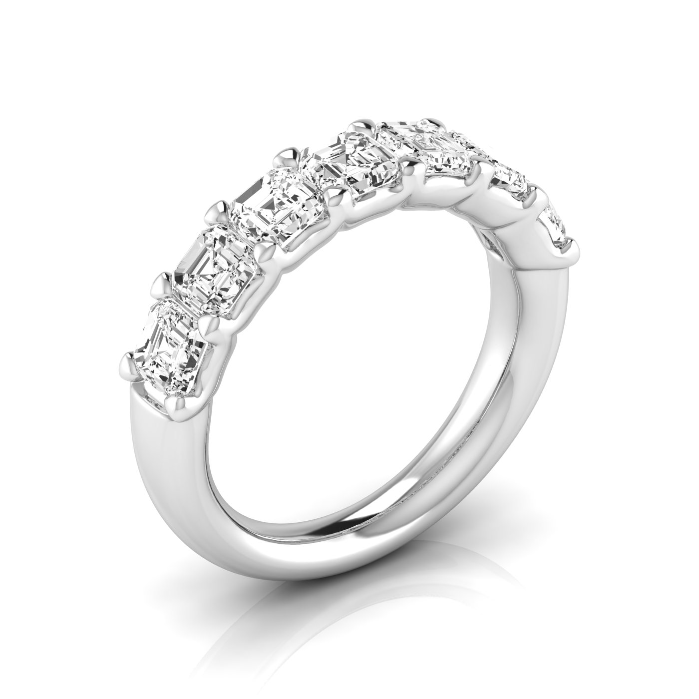 1/2 Spread Asscher Diamond Wedding Band