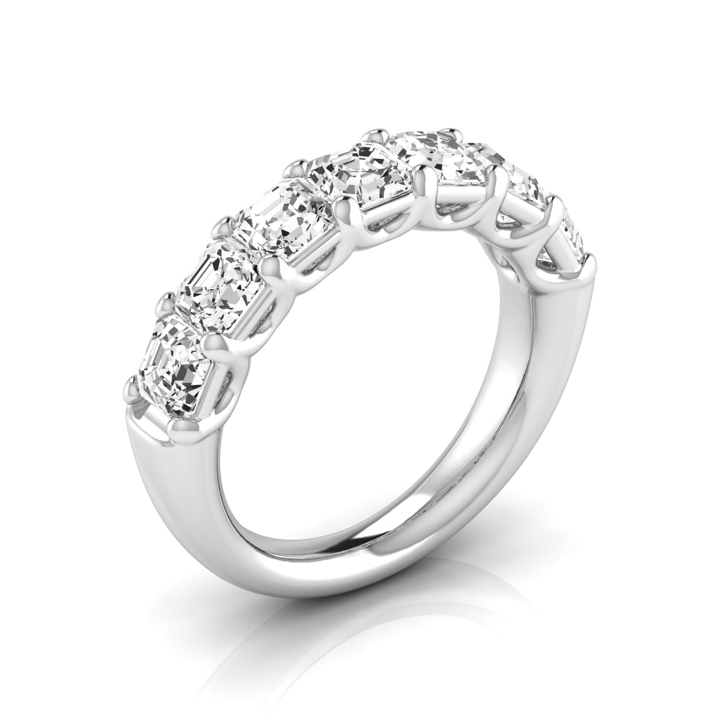 1/2 Spread Asscher Diamond Wedding Band