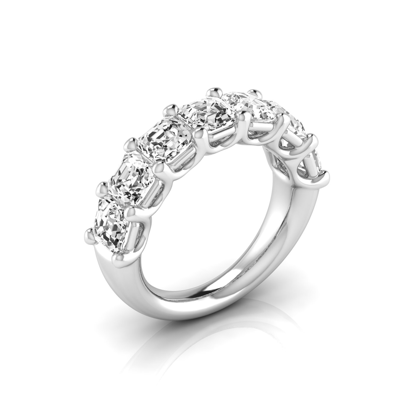 1/2 Spread Asscher Diamond Wedding Band