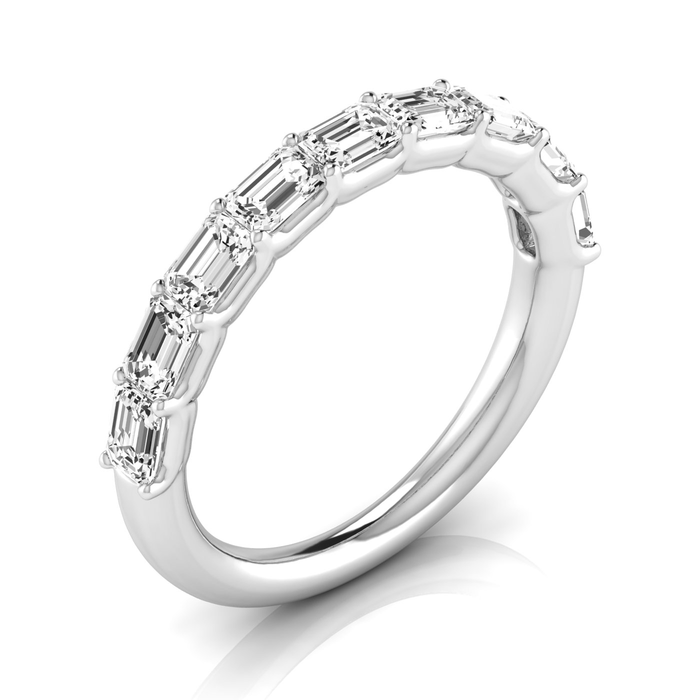 1/2 Spread Emerald Diamond Wedding Band