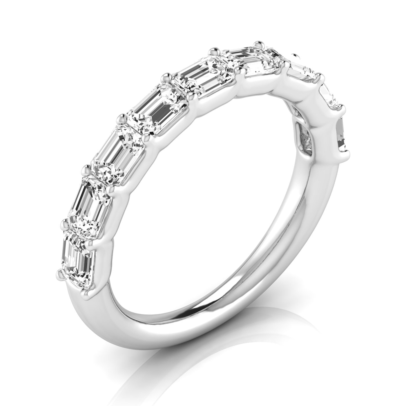 1/2 Spread Emerald Diamond Wedding Band