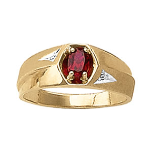 Men's Oval Gemstone Ring