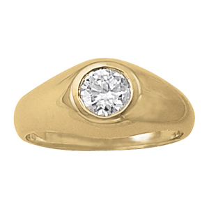 Solitaire Bezel Set Gents Ring