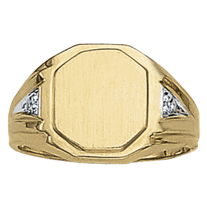 Accented Signet Gents Ring
