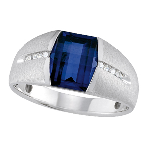 GENTS RING COLOR W/ SYNTHETIC SAPP