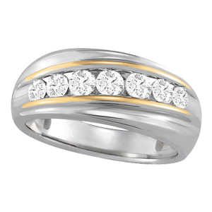 Channel Set Gents Wedding Rings