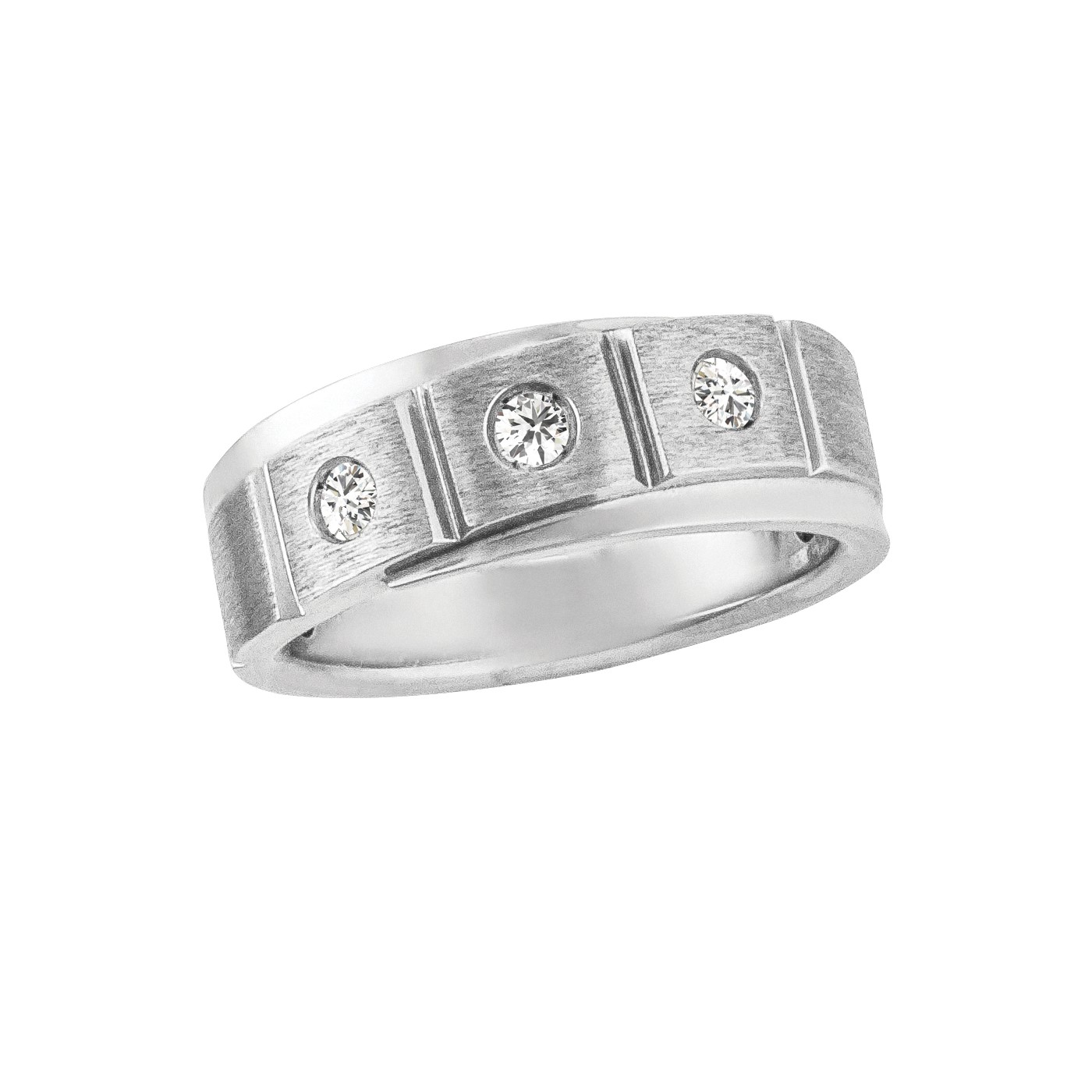 GENTS DIA BAND W/ SOFT SATIN FINIS