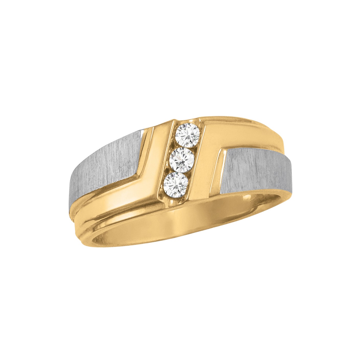 GENTS DIA RING SATIN FINISH ACCENT