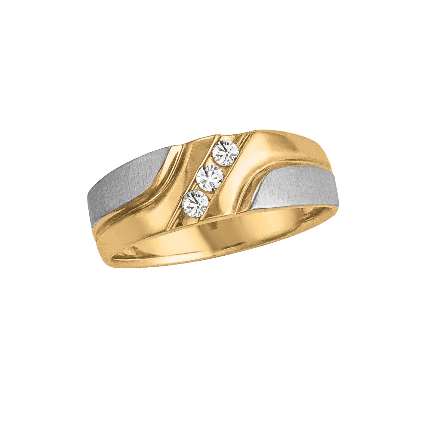 GENTS DIA WED BAND SATIN FINISH