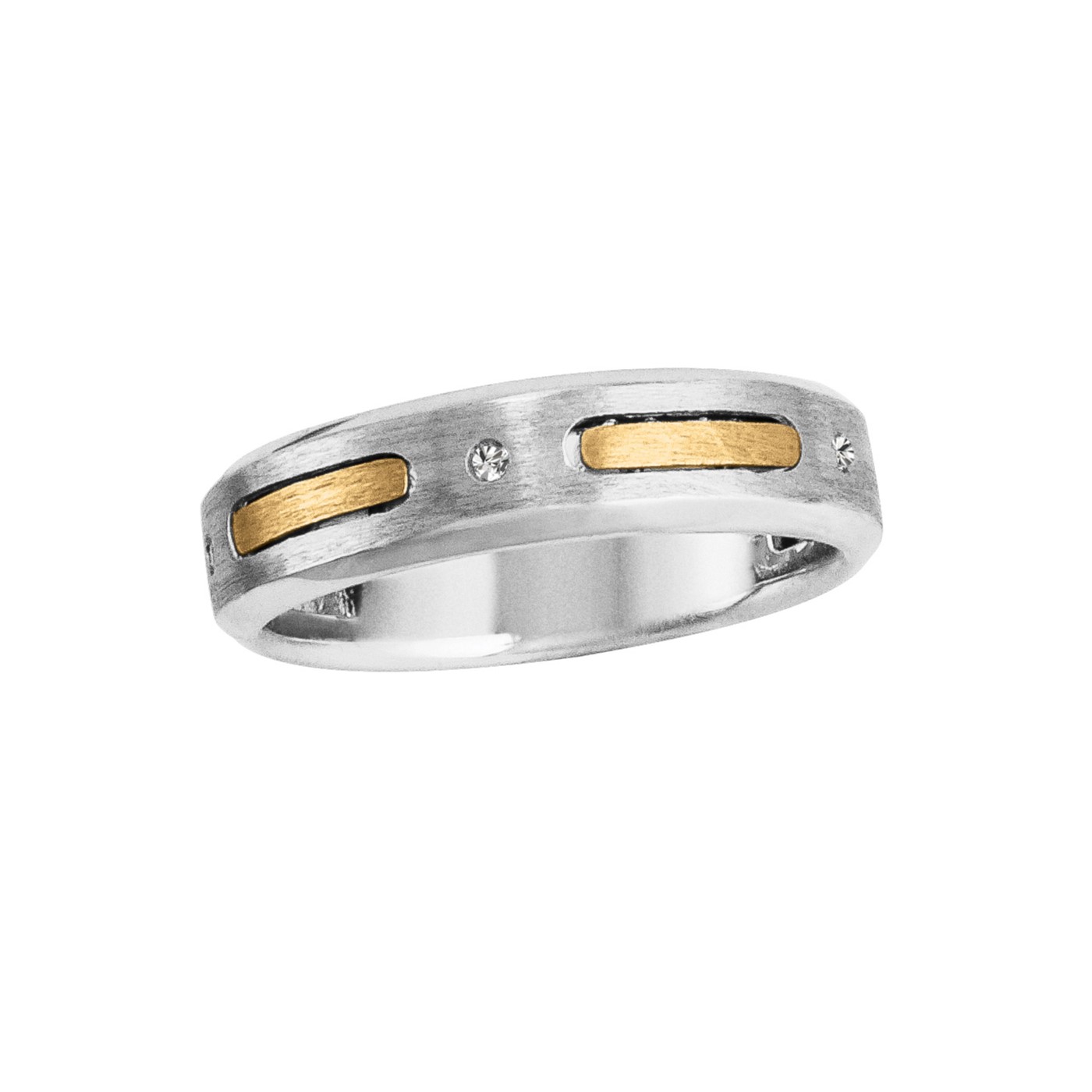 GENTS DIA ACCENT BAND SATIN FINISH