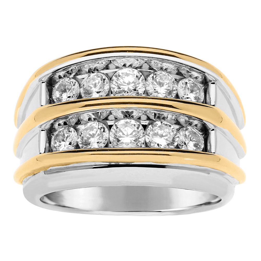 GENT'S TT DIAMOND DOUBLE ROW BAND
