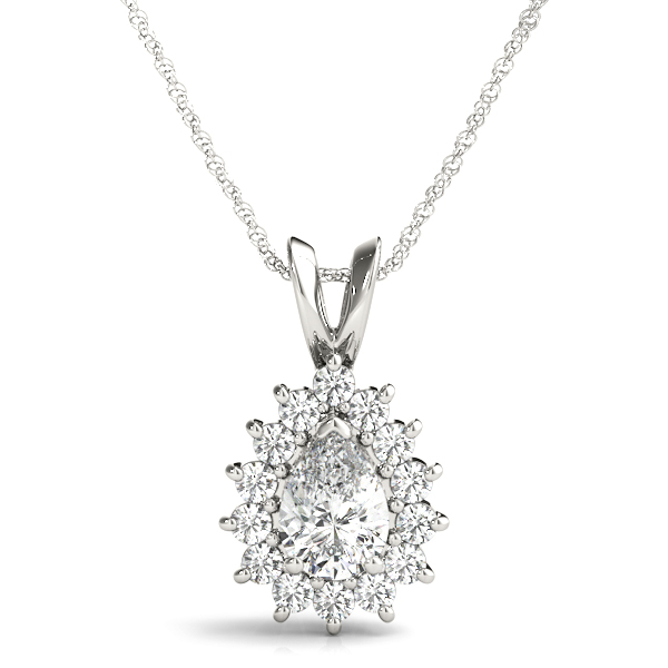 Pear Shape Halo Pendants