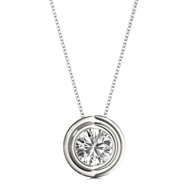 Bezel Set Round Solitaire Pendant
