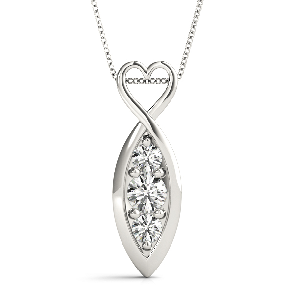 Heart Shape Infinity 3-Stone Pendant