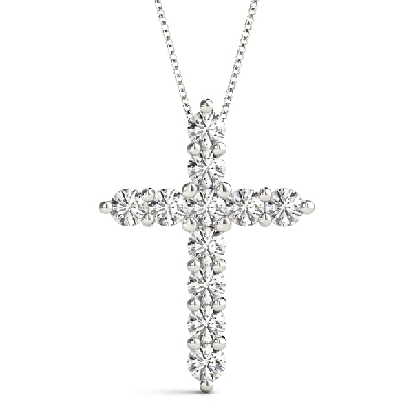 Shared Prong Cross Pendant