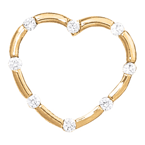 Bezel Set Heart Shape Color Pendant