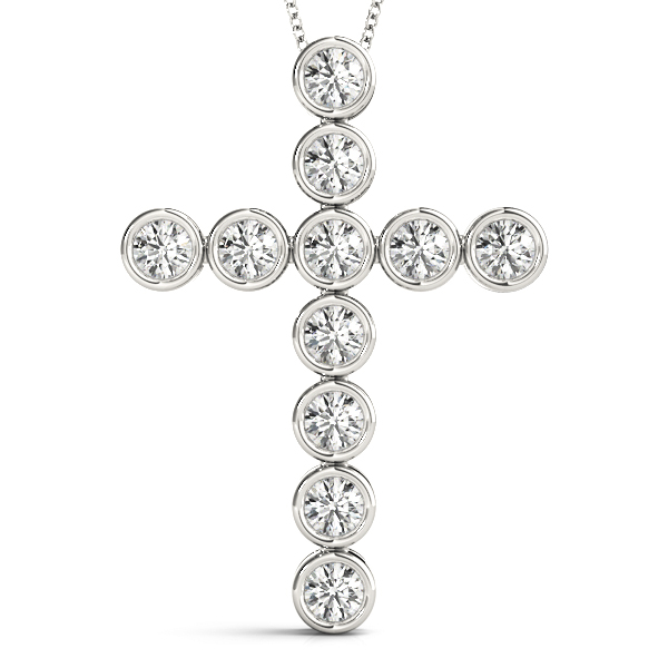 Bezel Set Religious Cross Pendants