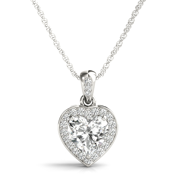 Heart Shaped Halo Pendant