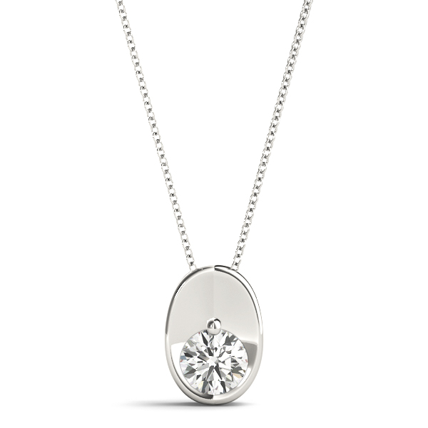Oval Shape Solitaire Pendant