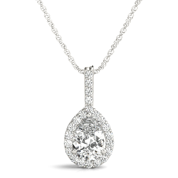 Pear Shaped Halo Pendant