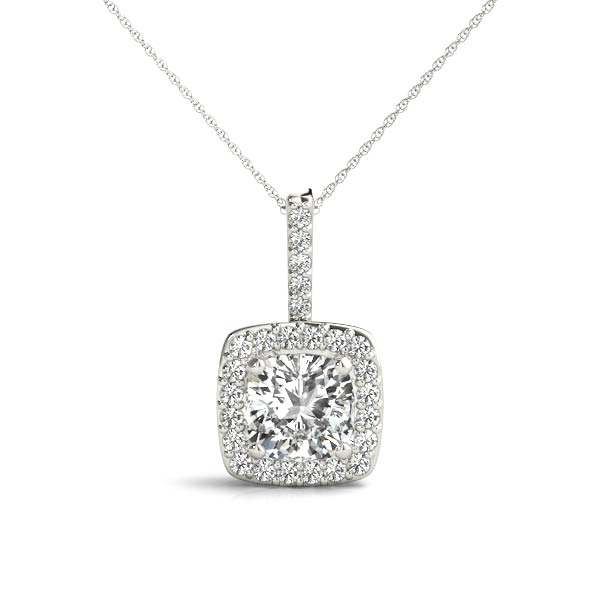 Cushion Shape Halo Pendant