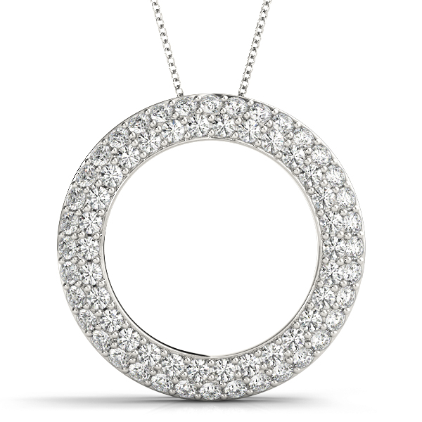 Double Row Pavé Circle Pendant