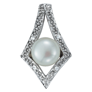 Milgrain Pearl Pendant