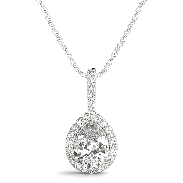 Pear Shape Halo Pendant