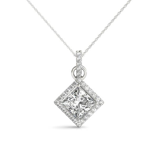 Halo Princess Cut Pendant