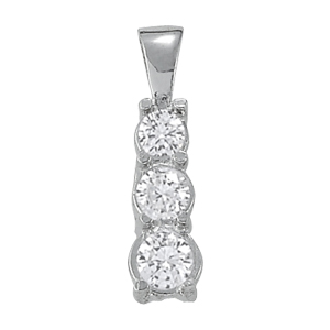 3-Stone Round Drop Pendant