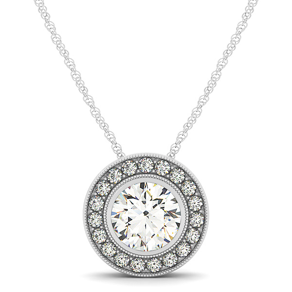 Vintage-Inspired Milgrain Halo Pendant