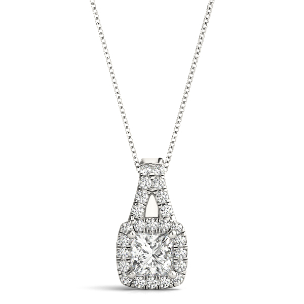 Cushion Shape Halo Pendant