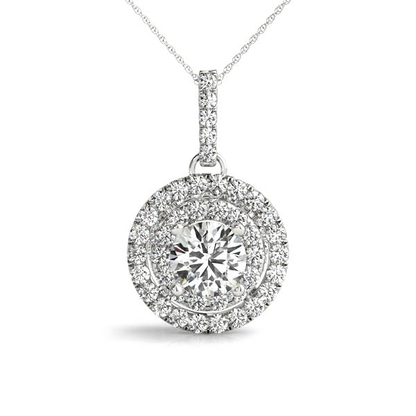 Circle Double Halo Round Pendant