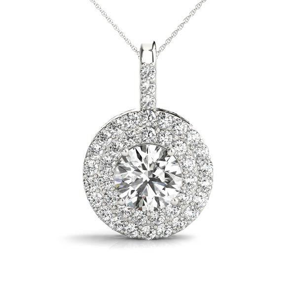 Circle Double Halo Round Pendant