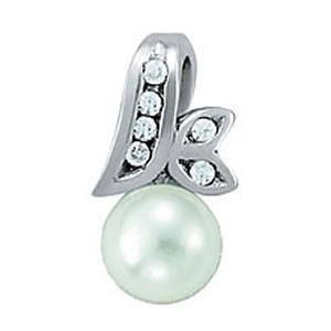 Diamond Accented Pearl Pendant