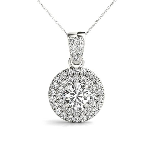 Circle Shape Double Halo Pendant