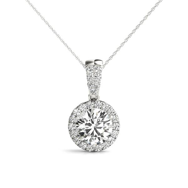 Accented Round Halo Pendant