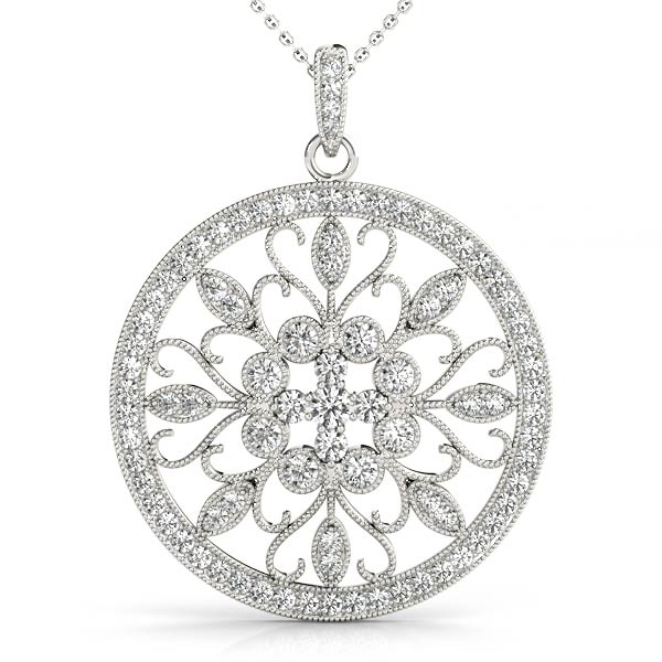 Circle Filigree Milgrain Fashion Pendant