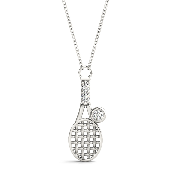 Bezel Tennis Racket Shape Pendant
