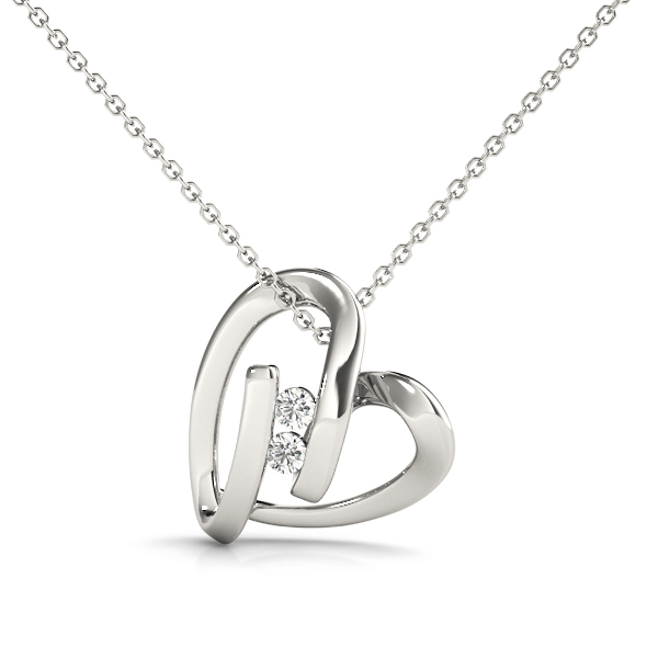 2-Stone Heart Shape Pendant