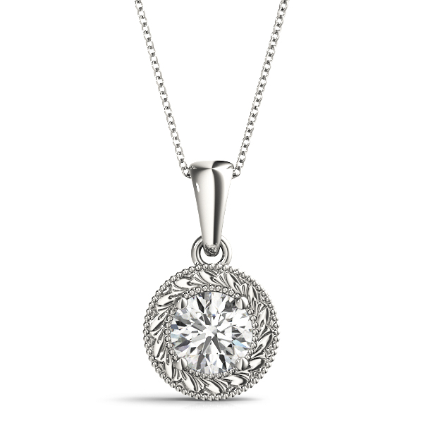 Vintage Engraved Filigree Solitaire Pendants