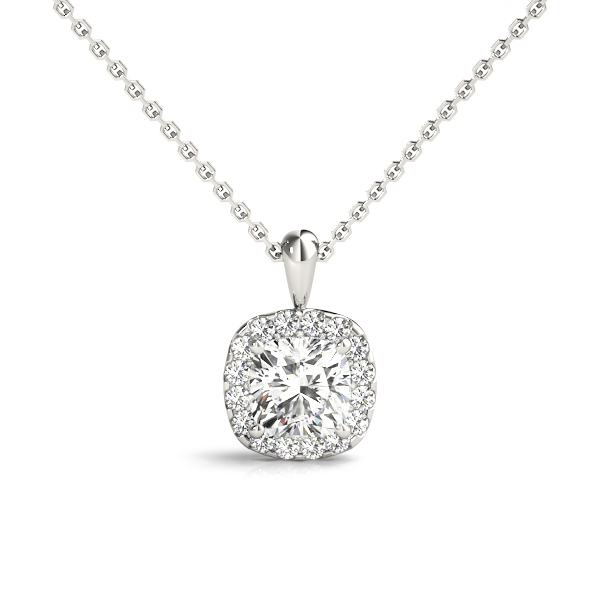 Cushion Shape Halo Pendant