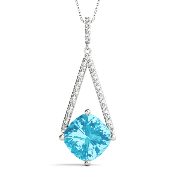 Cushion Shape Tear Drop Color Pendant