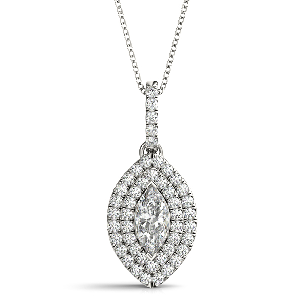 Double Halo Marquise Shape Pendant