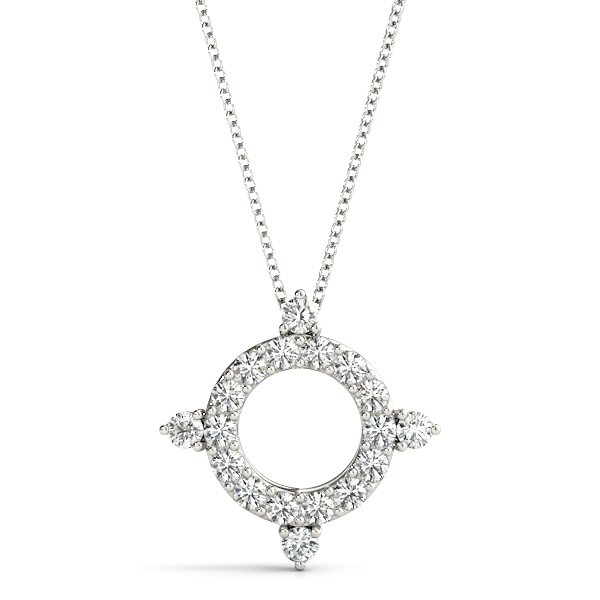Circle Shape Prong Set Fashion Pendant