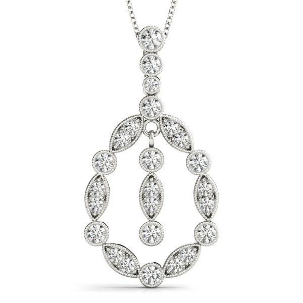Vintage Tear Drop Miligrain Fashion Pendant