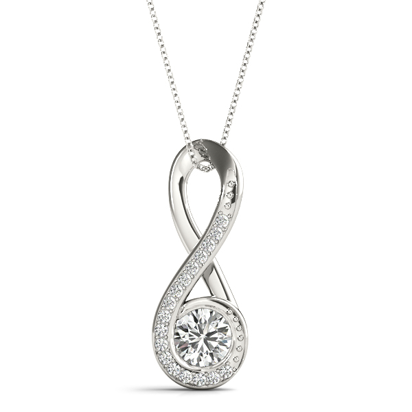 Infinity Twist Accented Cluster Pendant