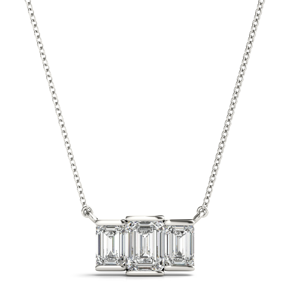 3-Stone Emerald Bar Pendants